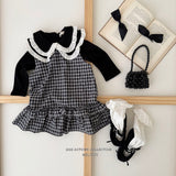 ［Melikey］Check frill one-piece