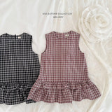 ［Melikey］Check frill one-piece