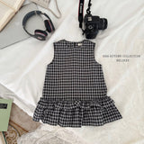 ［Melikey］Check frill one-piece