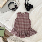 ［Melikey］Check frill one-piece