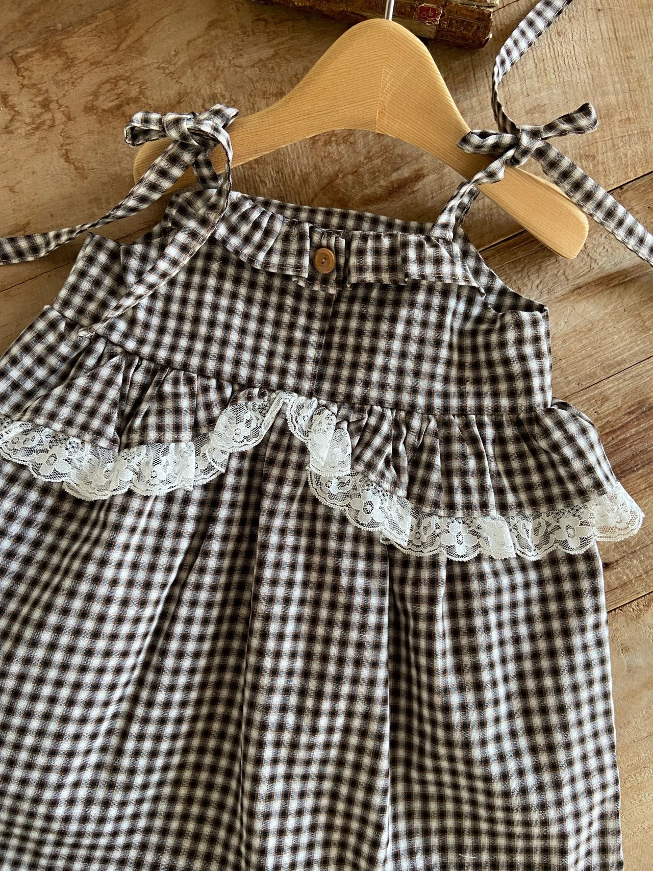 ［Anne shirley］Modern check one-piece