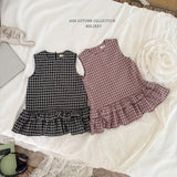 ［Melikey］Check frill one-piece