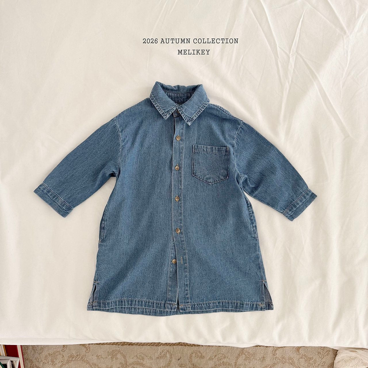 ［Melikey］Denim shirt one-piece
