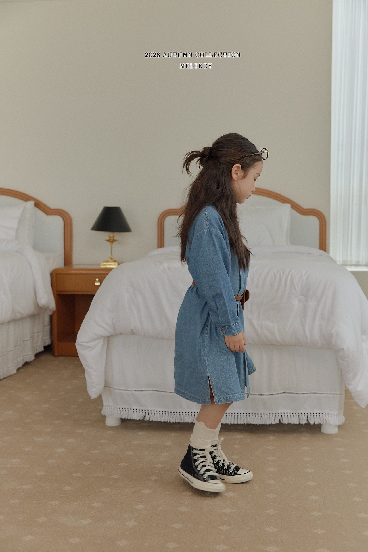 ［Melikey］Denim shirt one-piece
