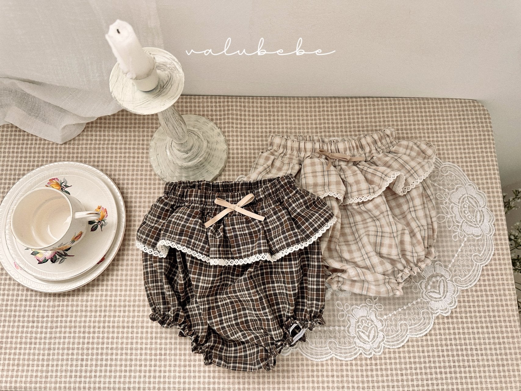 ［valubebe］Petit check frill bloomer (baby)