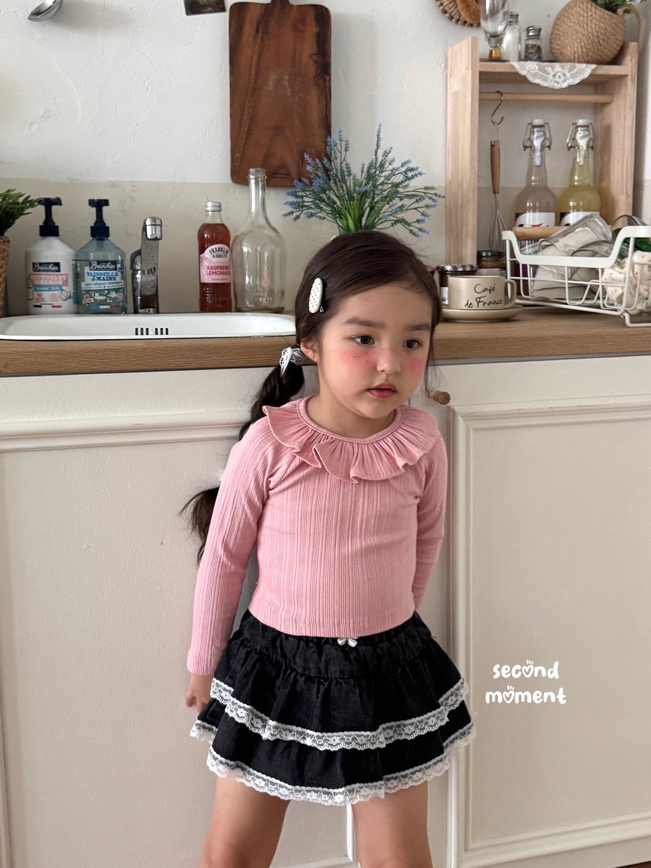 ［second moment］Frill collar rib tops
