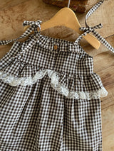 ［Anne shirley］Modern check one-piece