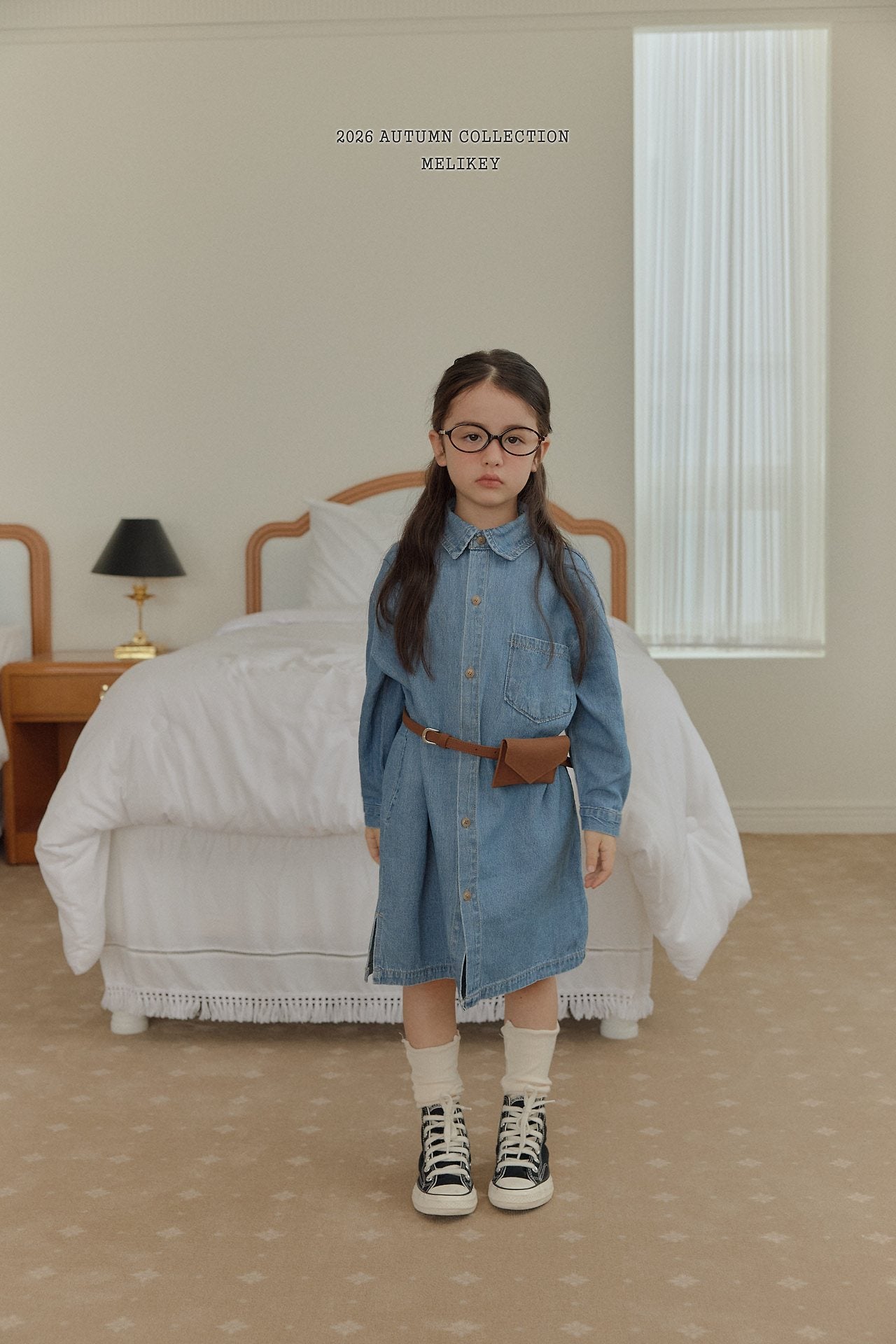 ［Melikey］Denim shirt one-piece