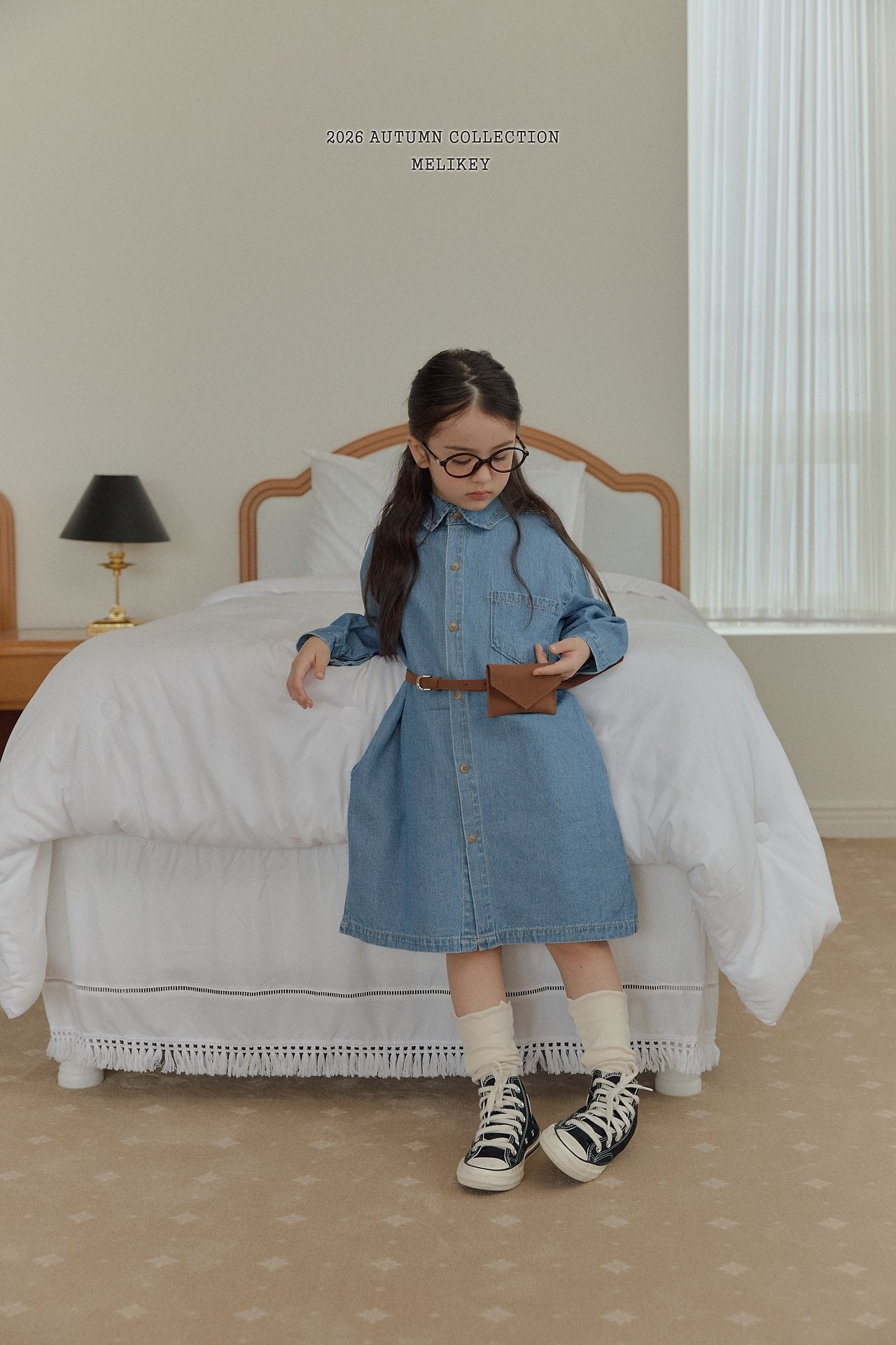 ［Melikey］Denim shirt one-piece
