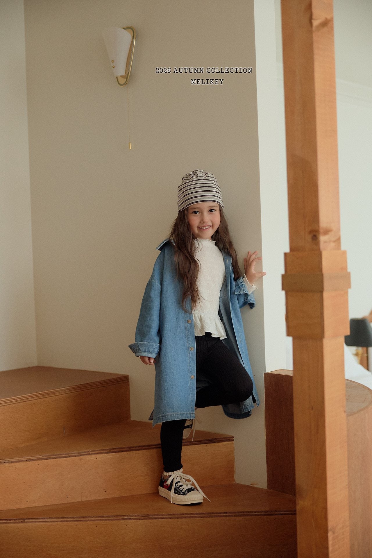 ［Melikey］Denim shirt one-piece