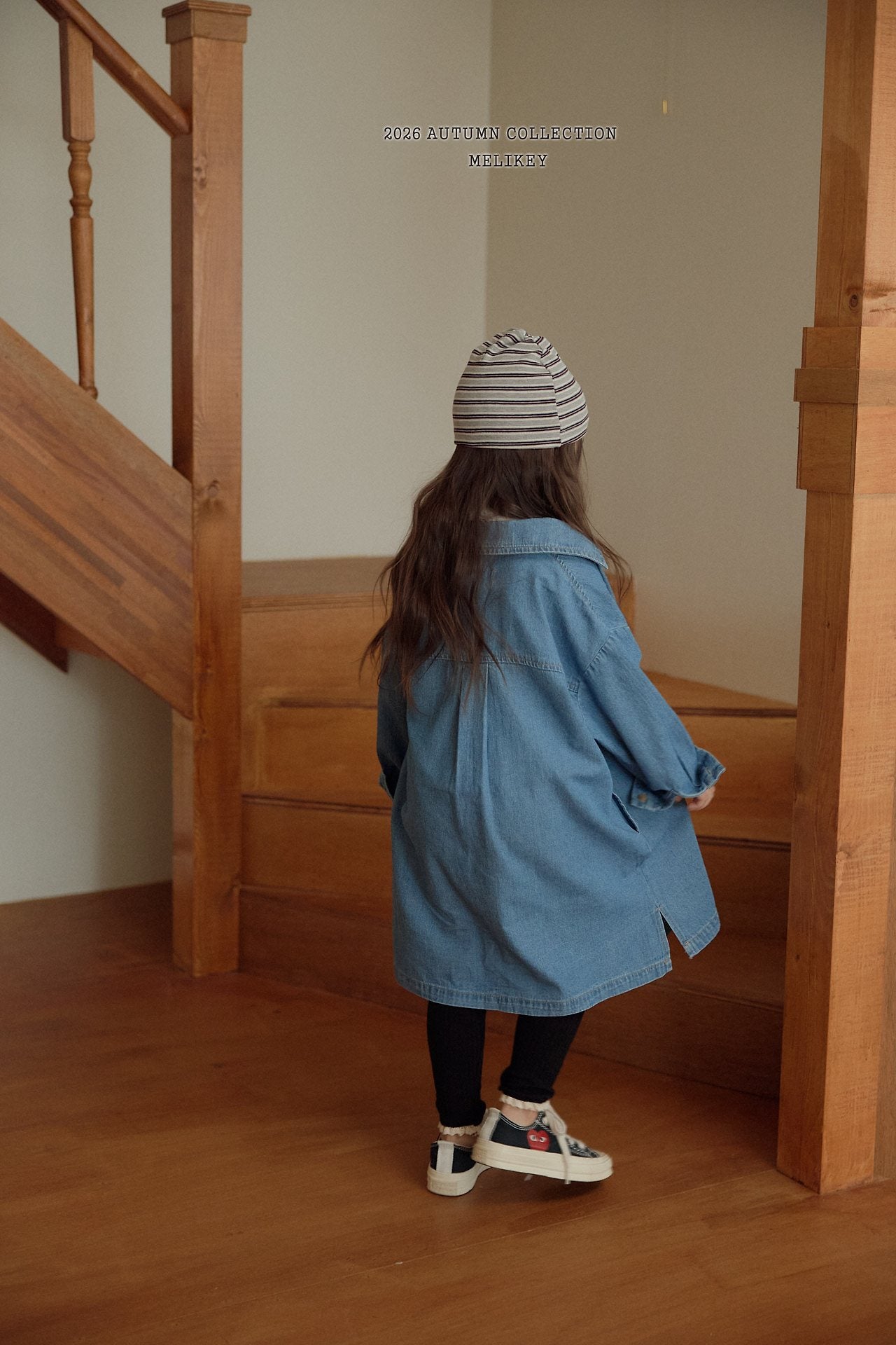 ［Melikey］Denim shirt one-piece