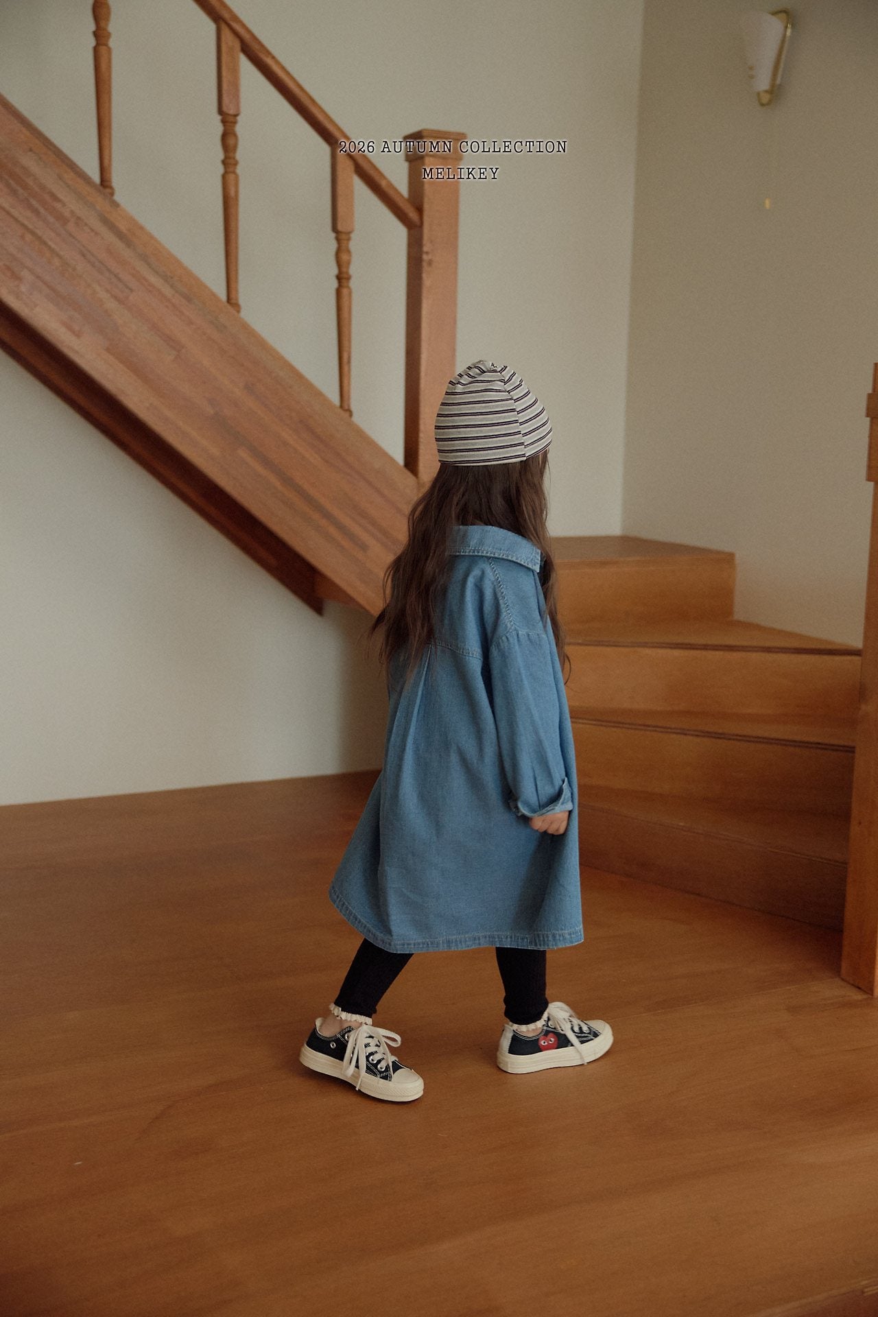 ［Melikey］Denim shirt one-piece