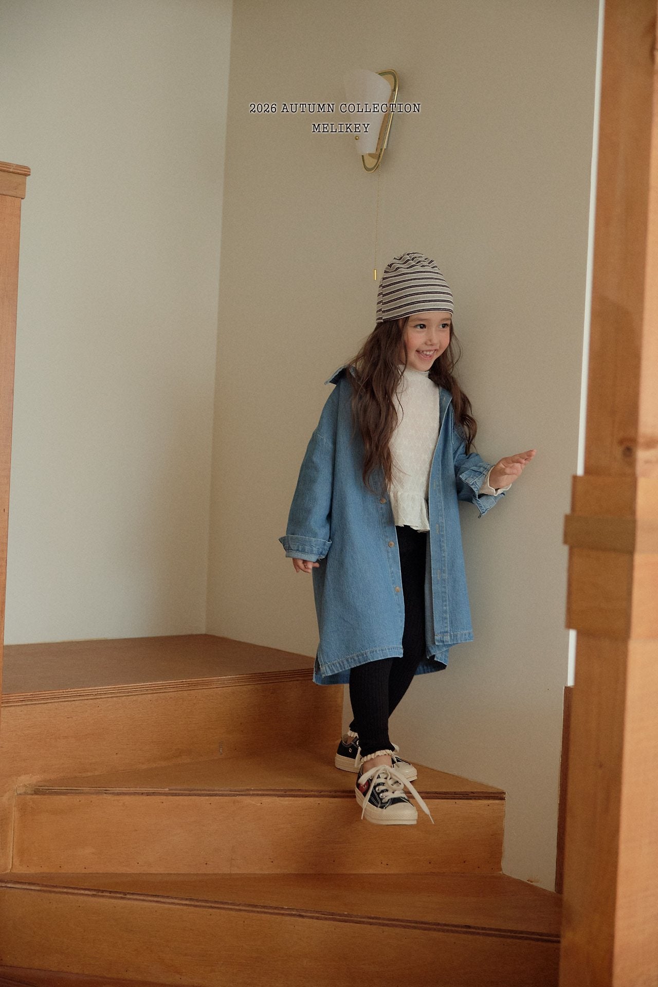 ［Melikey］Denim shirt one-piece