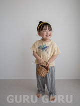 ［guruguru］Crayon whale tee