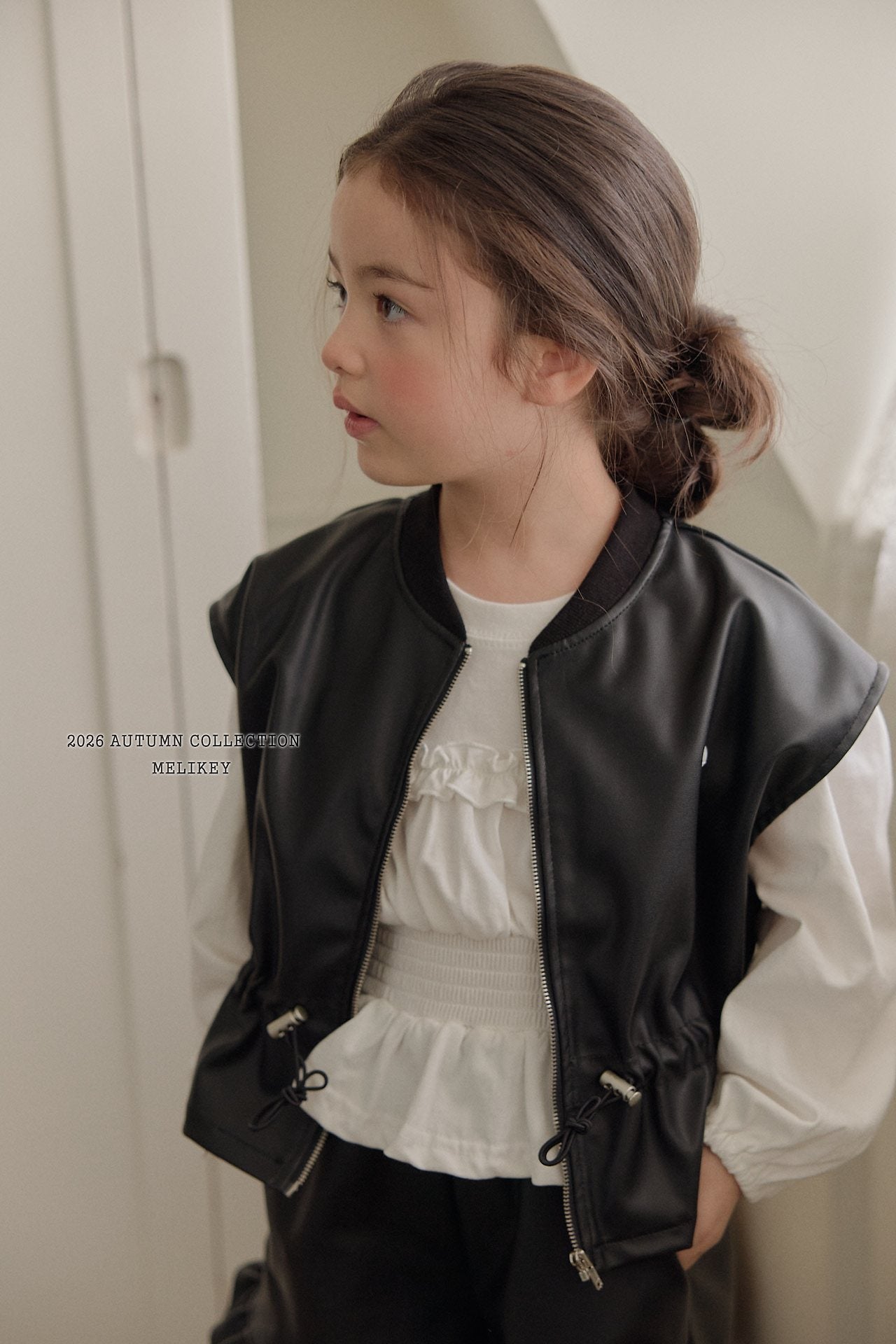 ［Melikey］Leather string vest