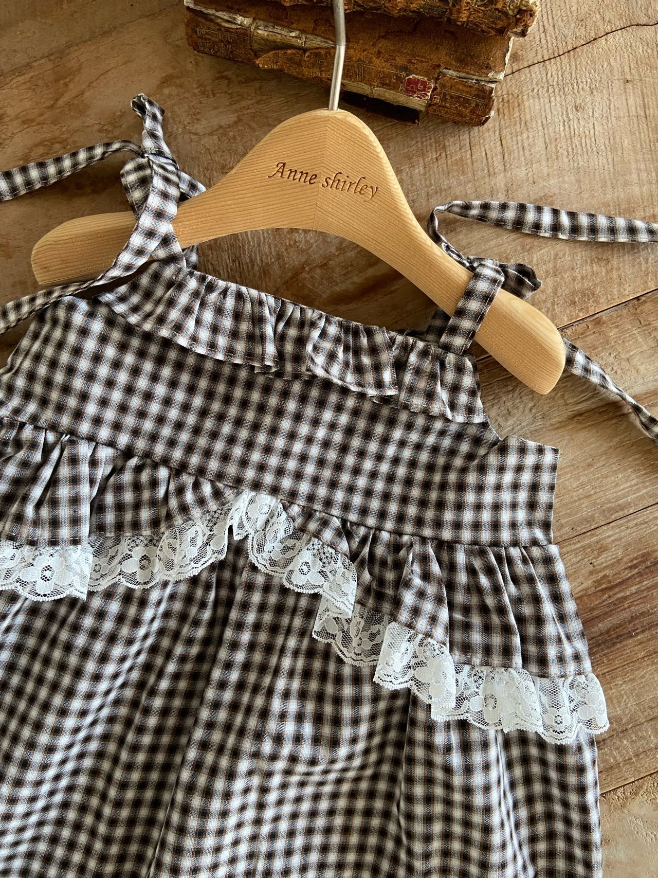 ［Anne shirley］Modern check one-piece