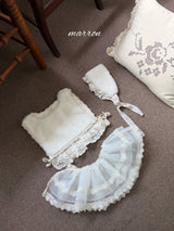 ［marron］Lace fur ear muffler
