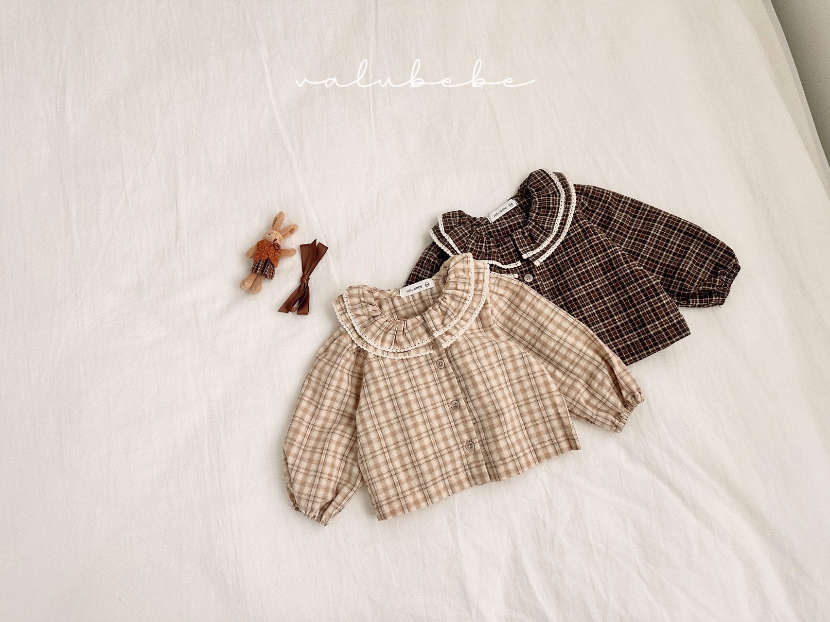 ［valubebe］Petit check frill blouse (baby)