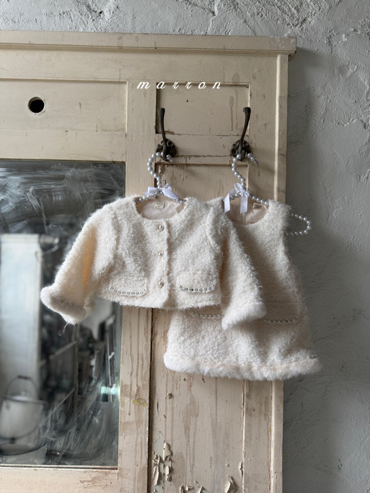 ［marron］Pearl boa jacket