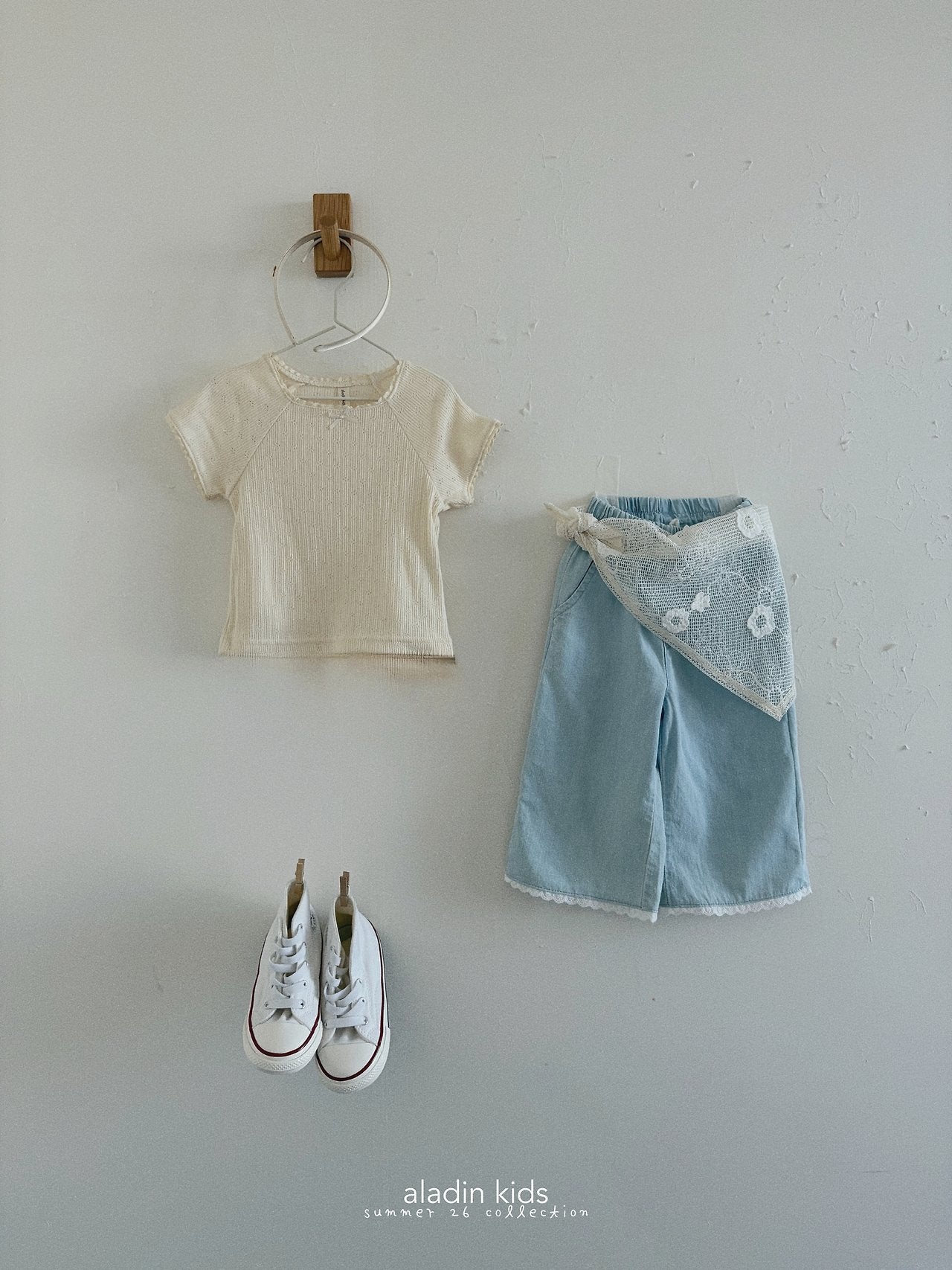 ［aladin］Lace denim pants