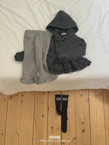 ［BANANAJ］Stripe frill hoodie