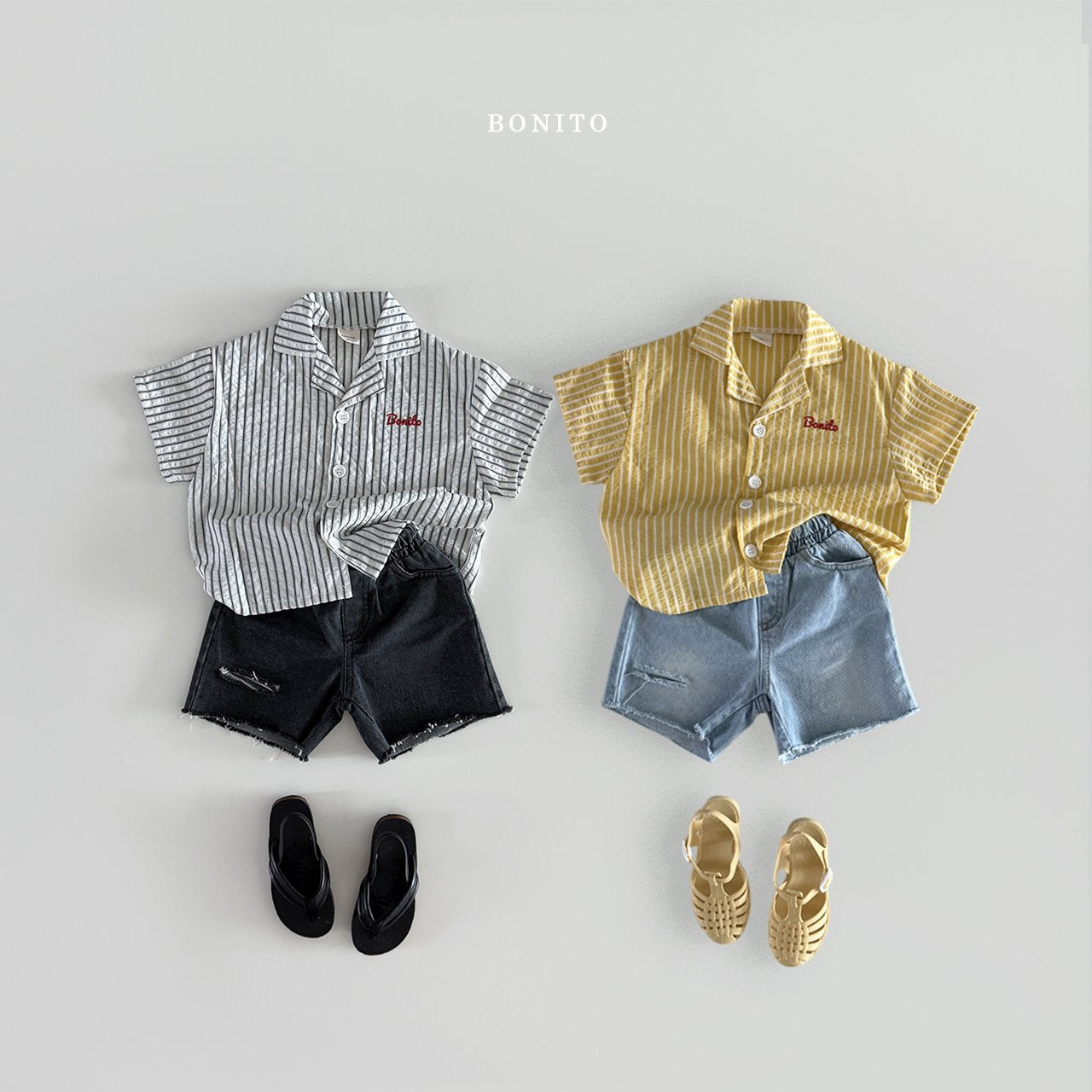 ［Bonito］Couple stripe shirt