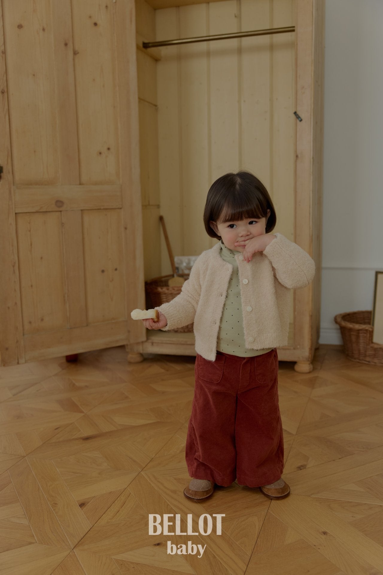 ［BELLOT］Curly alpaca cardigan (baby)