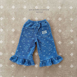［Melikey］Bear frill denim pants