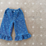 ［Melikey］Bear frill denim pants