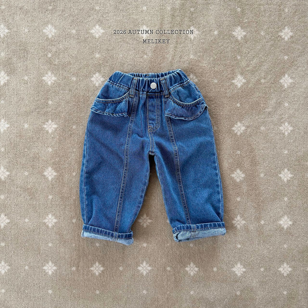 ［Melikey］Frill pocket denim pants