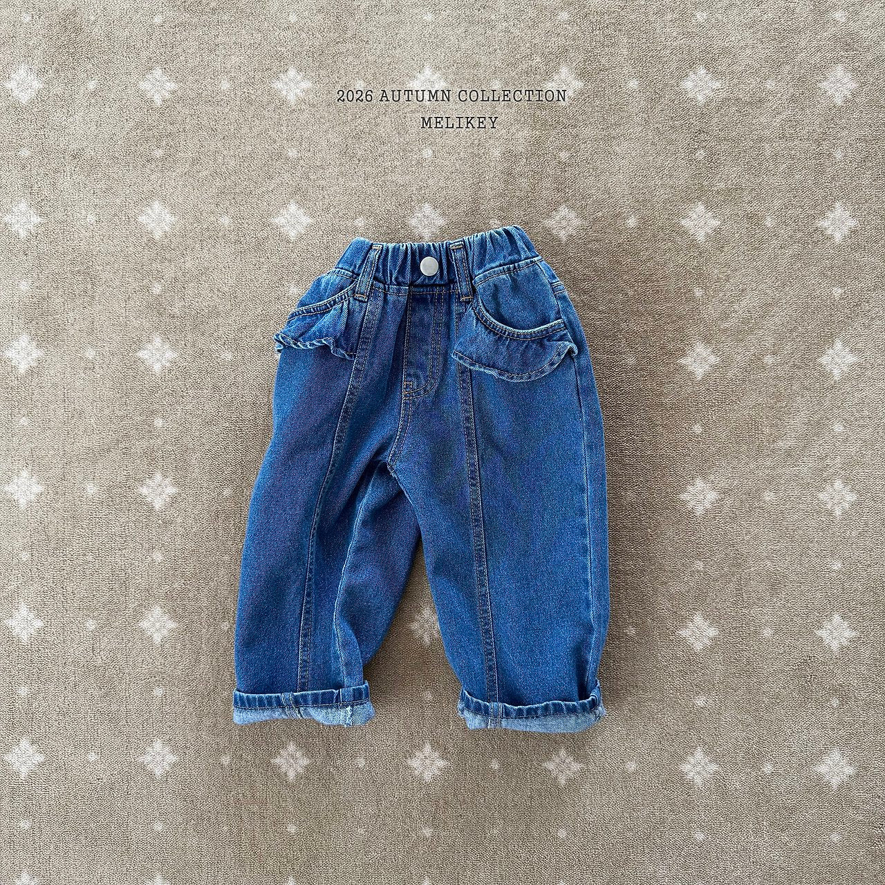 ［Melikey］Frill pocket denim pants