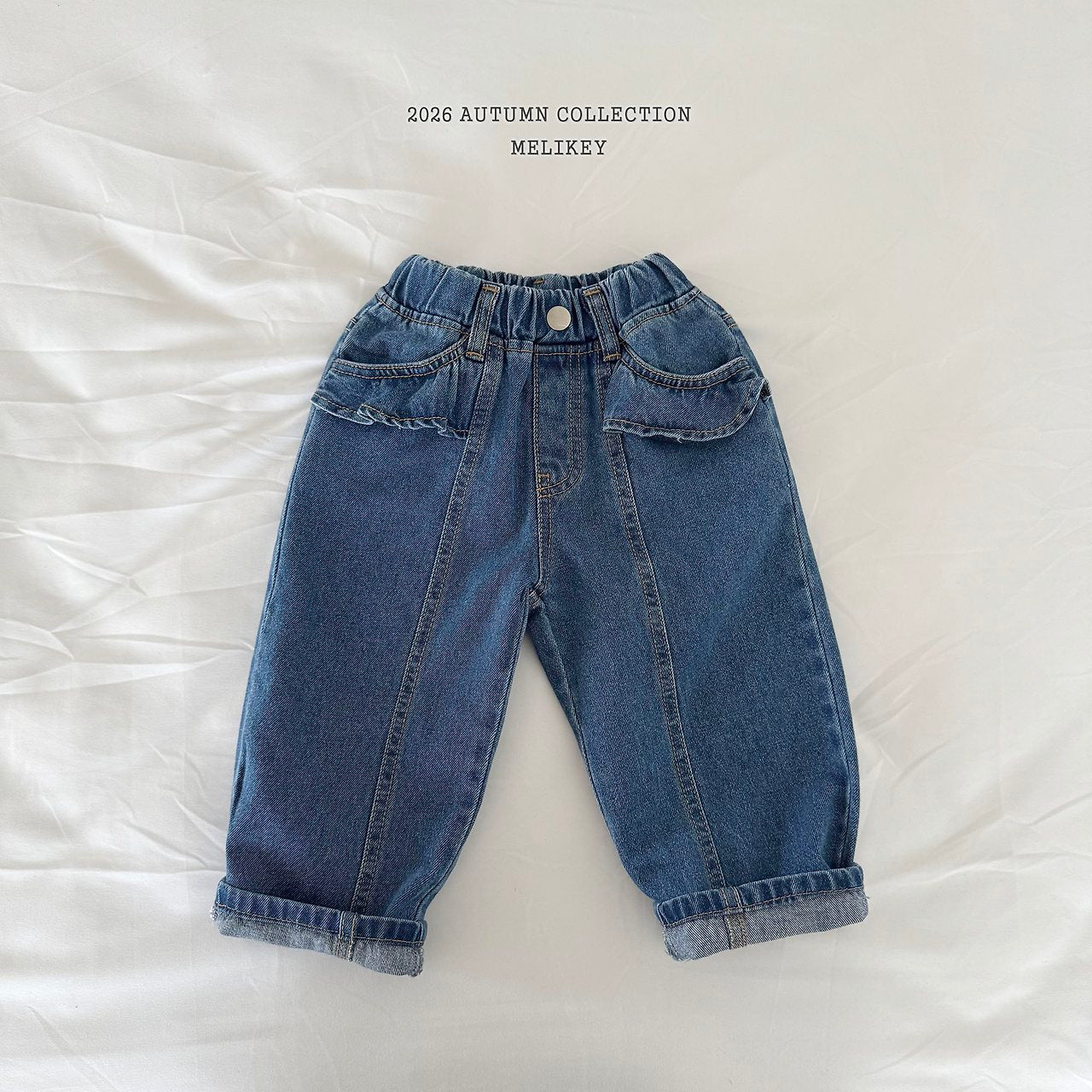 ［Melikey］Frill pocket denim pants