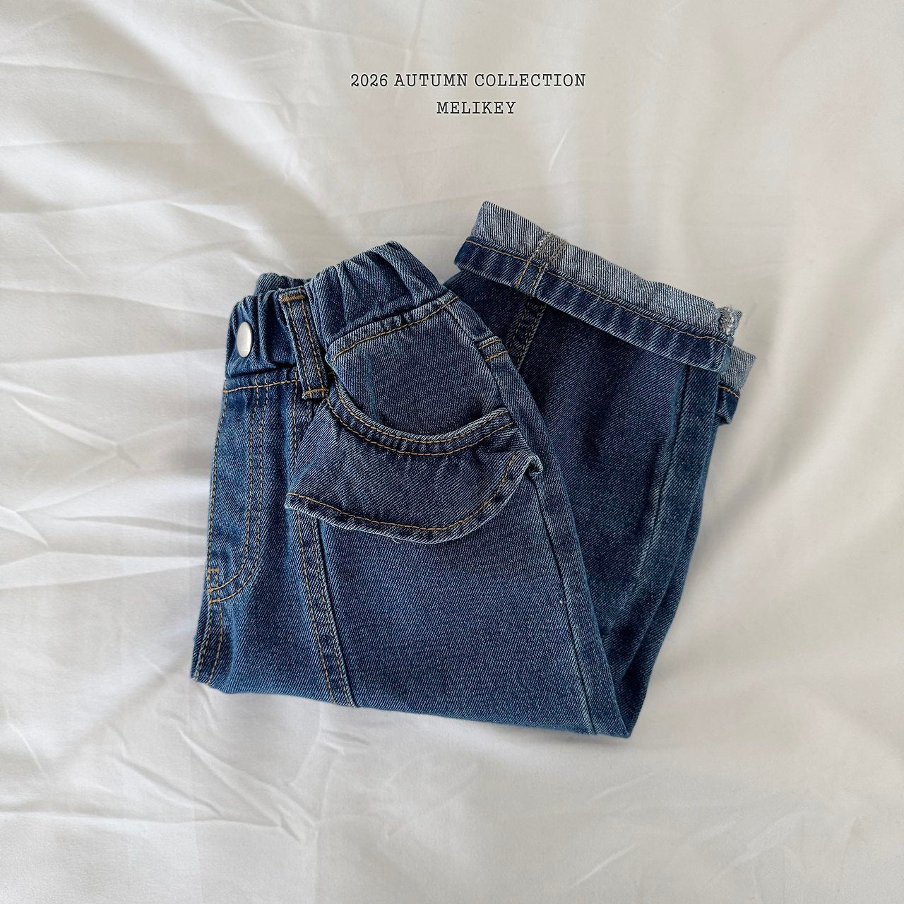 ［Melikey］Frill pocket denim pants