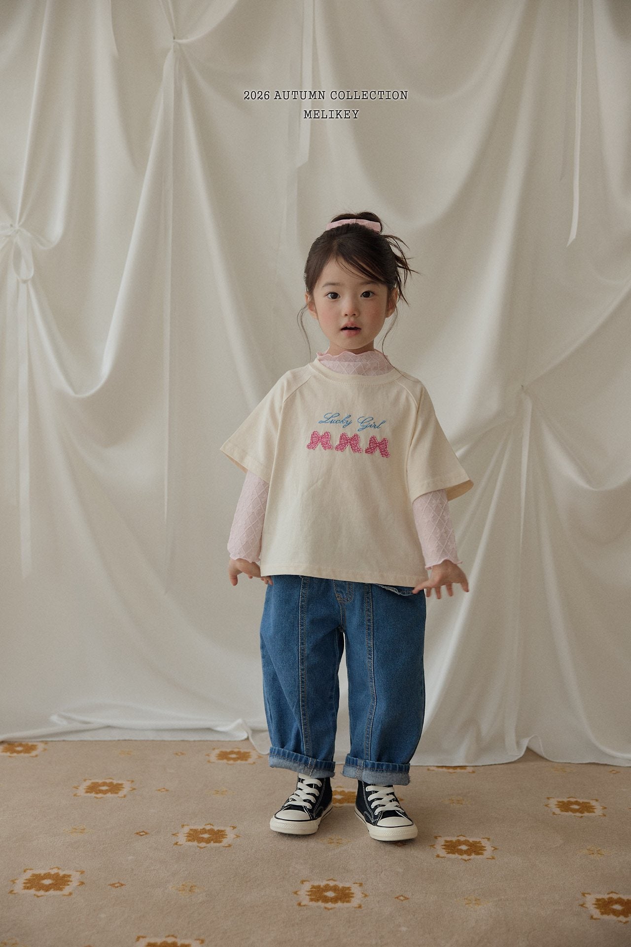 ［Melikey］Frill pocket denim pants