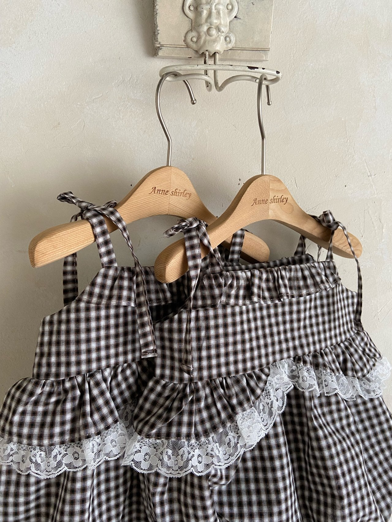 ［Anne shirley］Modern check one-piece