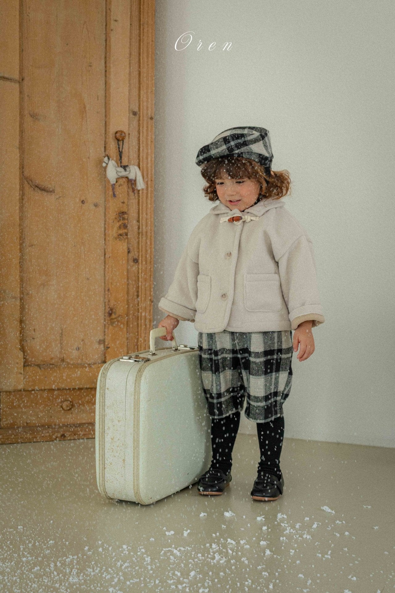 ［OREN］Brunel check suspender half pants