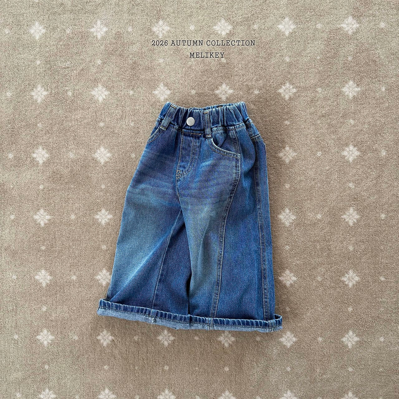 ［Melikey］Wide denim pants