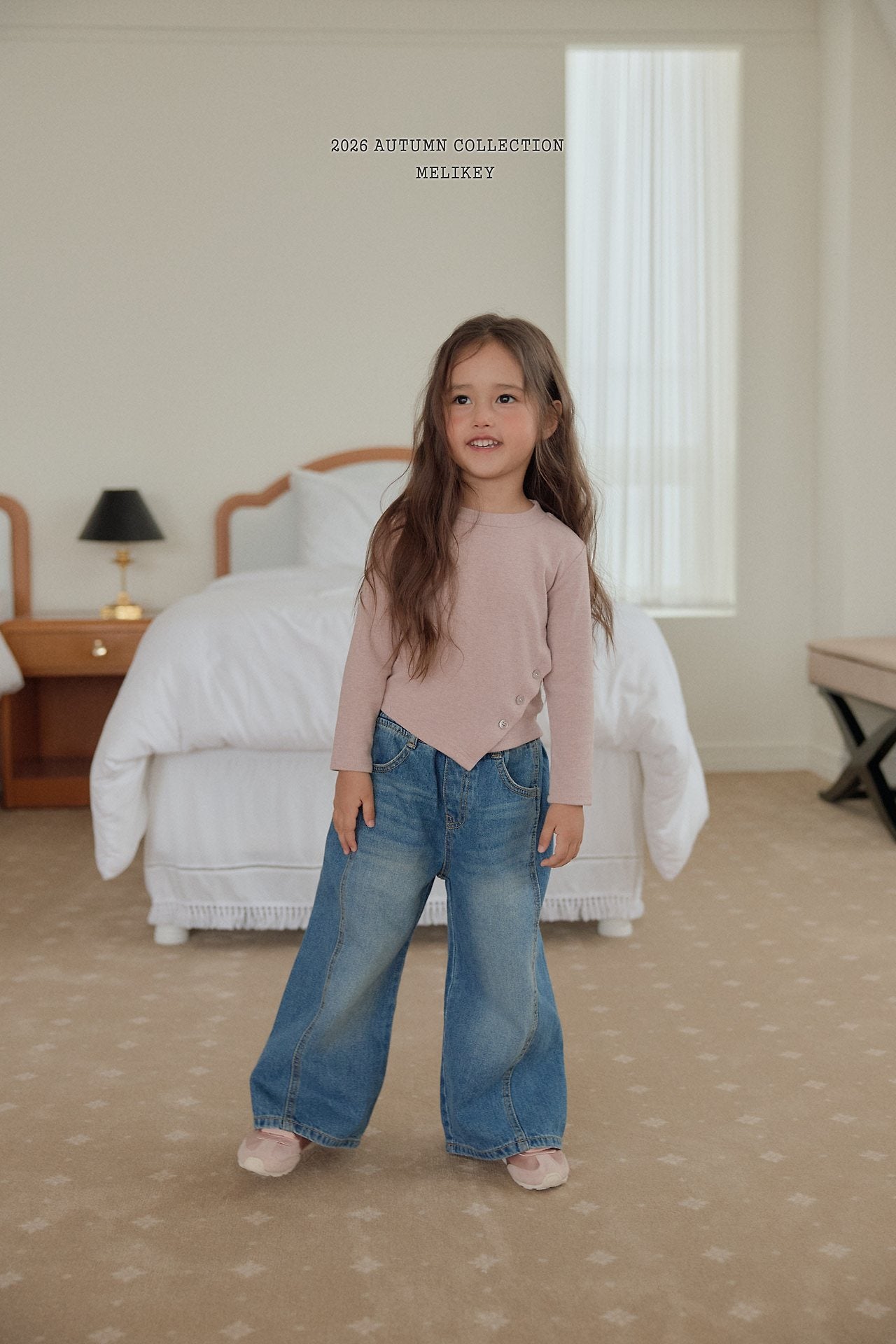 ［Melikey］Wide denim pants