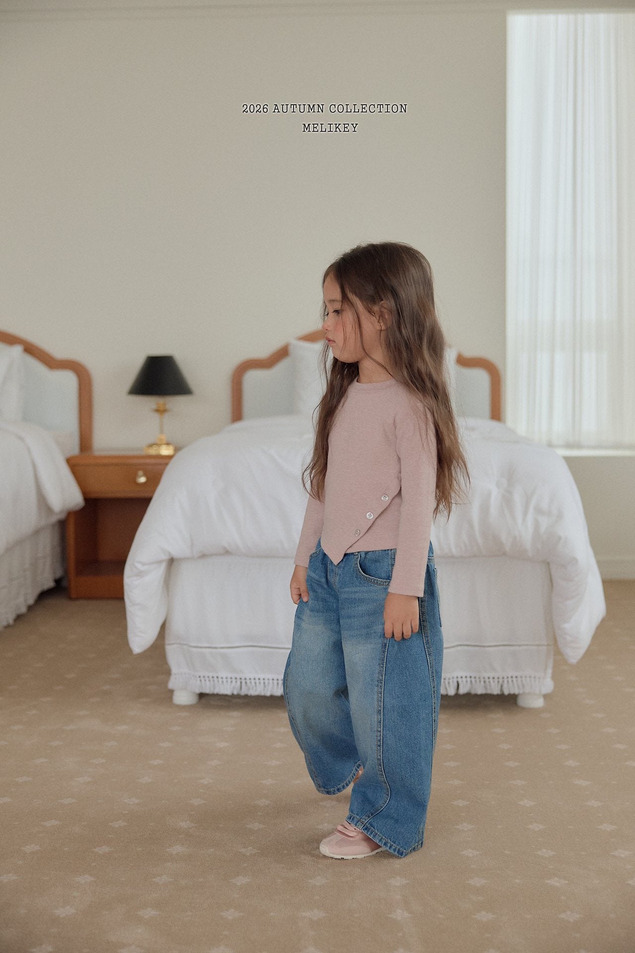 ［Melikey］Wide denim pants
