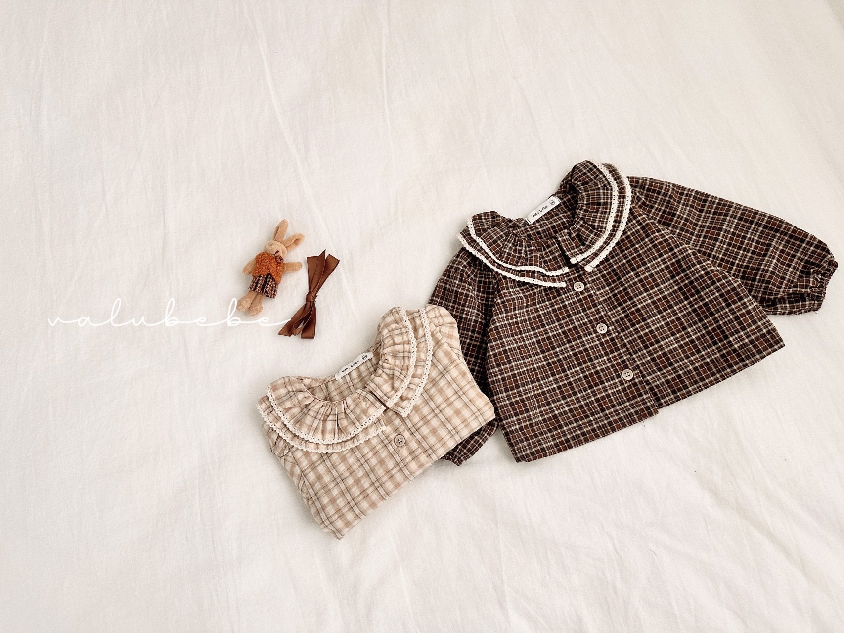 ［valubebe］Petit check frill blouse (baby)