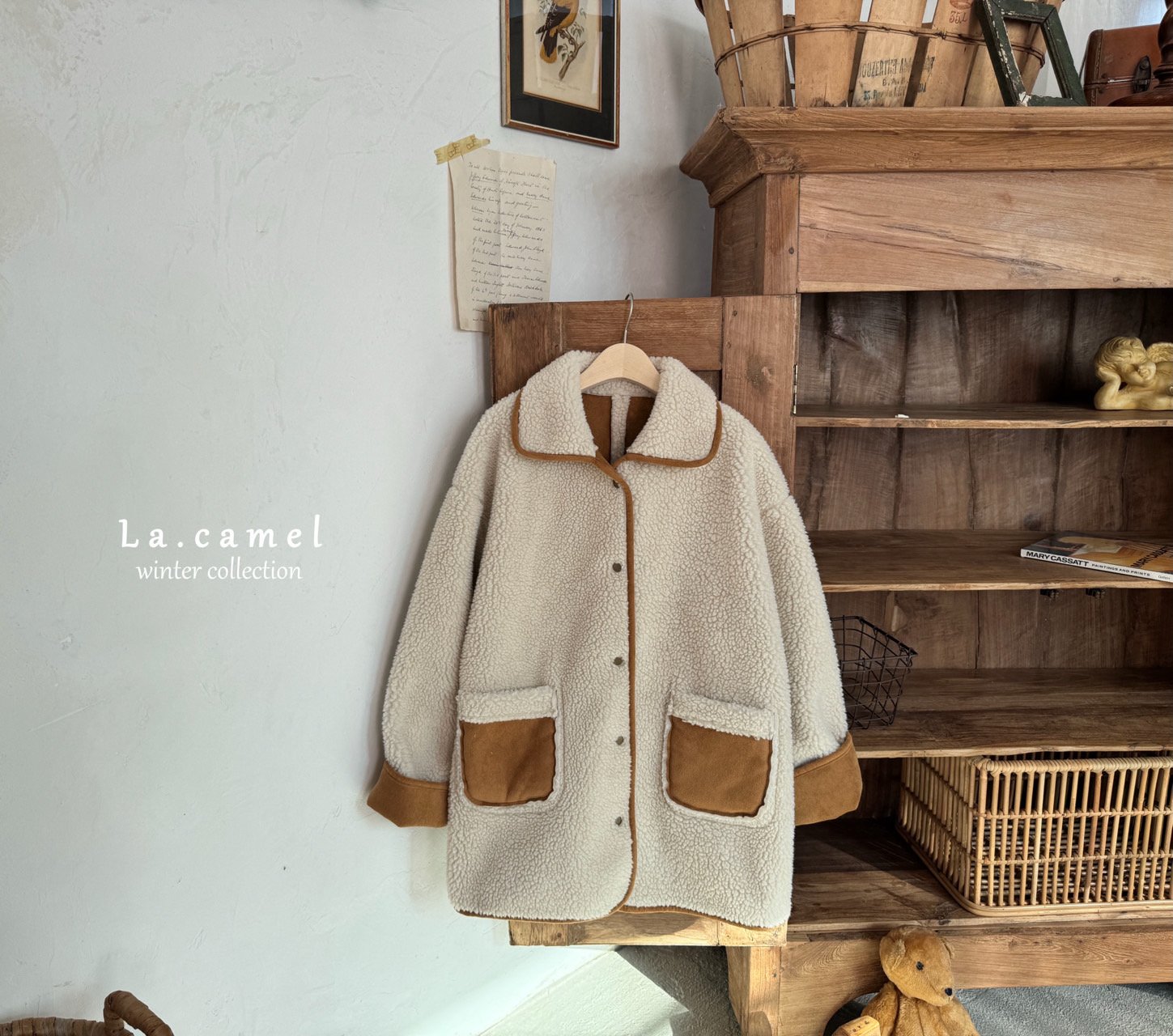 ［La.camel］Teddy reversible mouton jacket (mom)