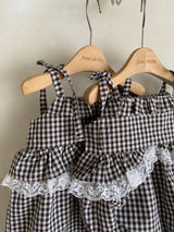［Anne shirley］Modern check one-piece