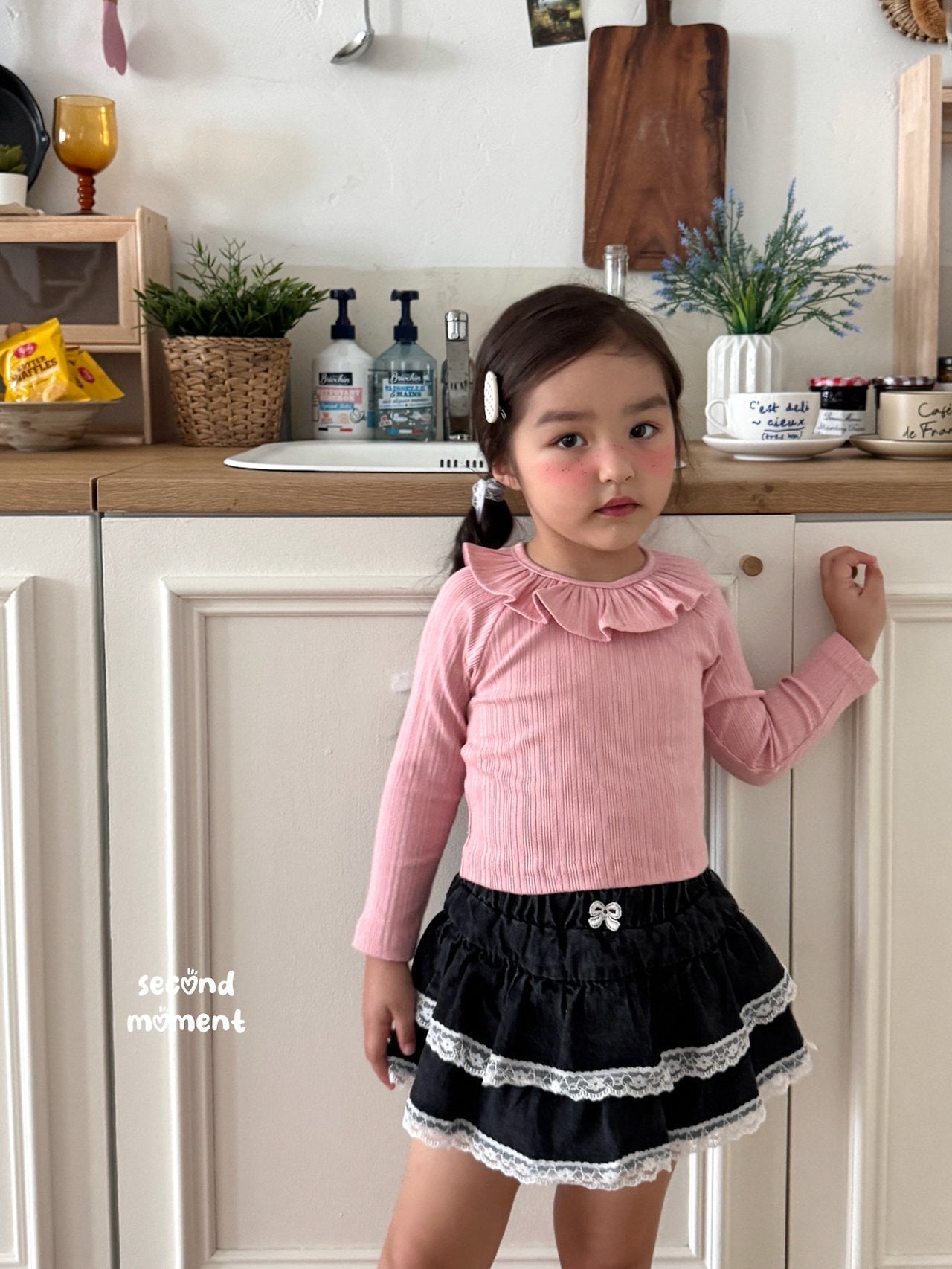 ［second moment］Frill collar rib tops