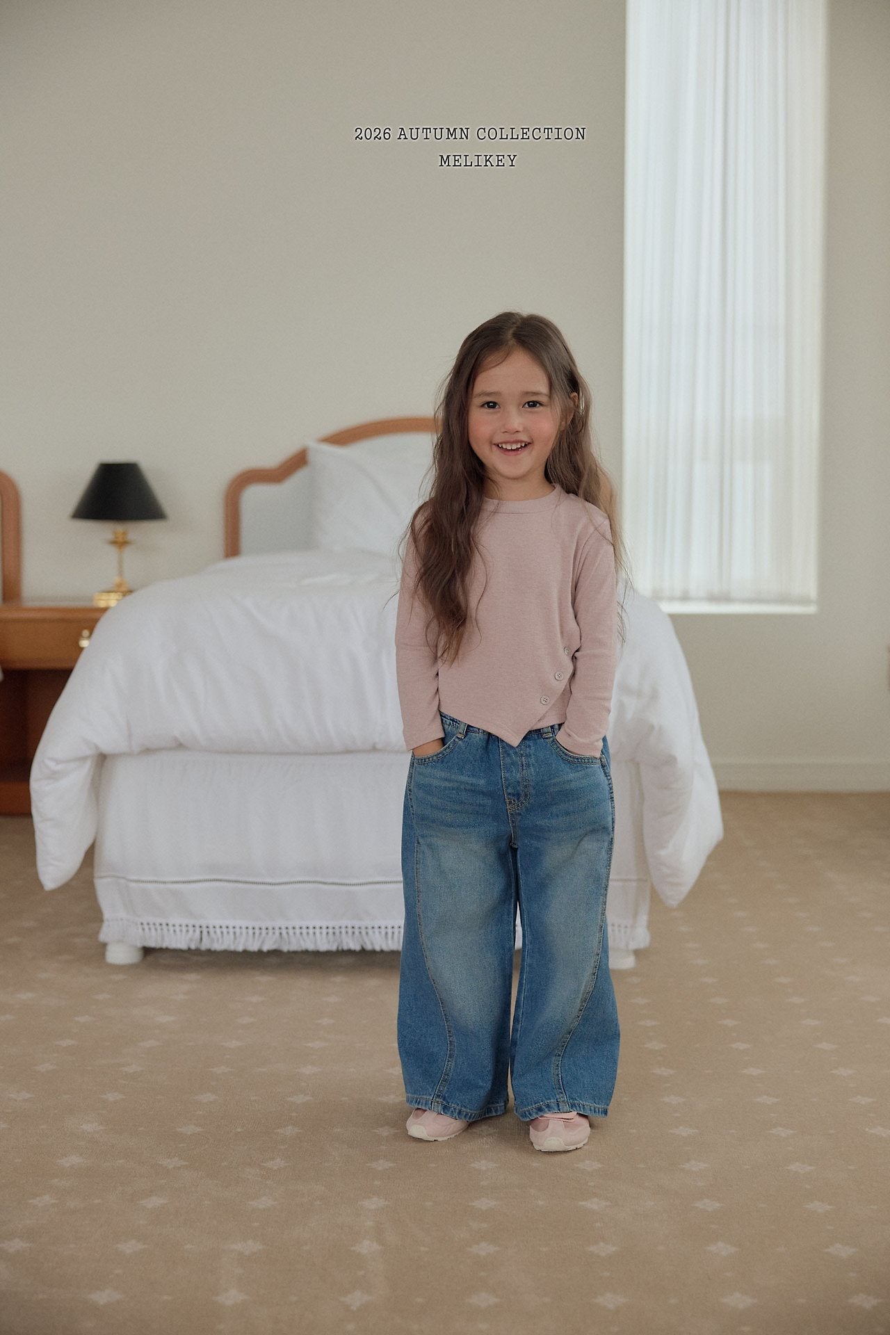 ［Melikey］Wide denim pants
