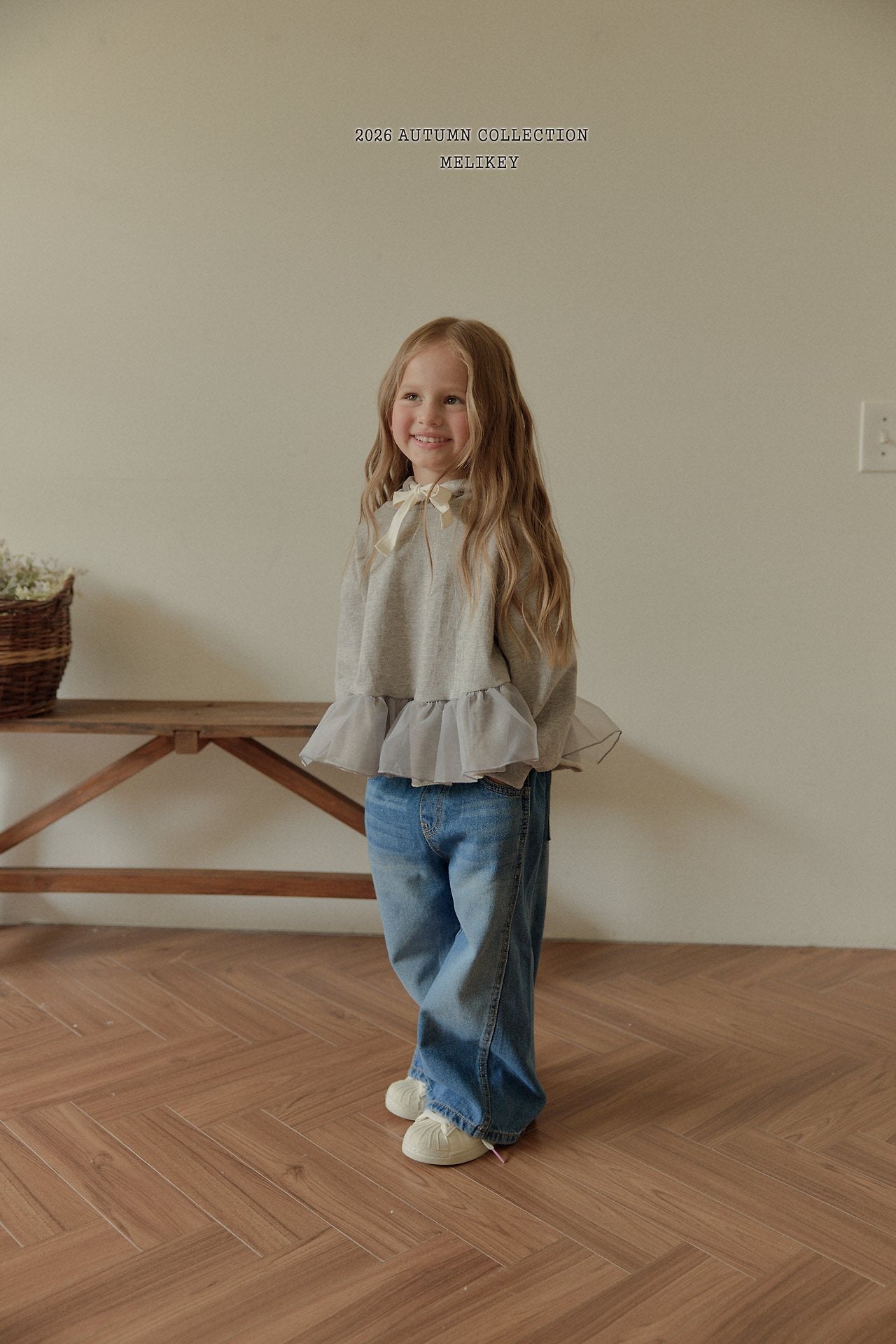 ［Melikey］Wide denim pants