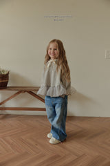 ［Melikey］Wide denim pants