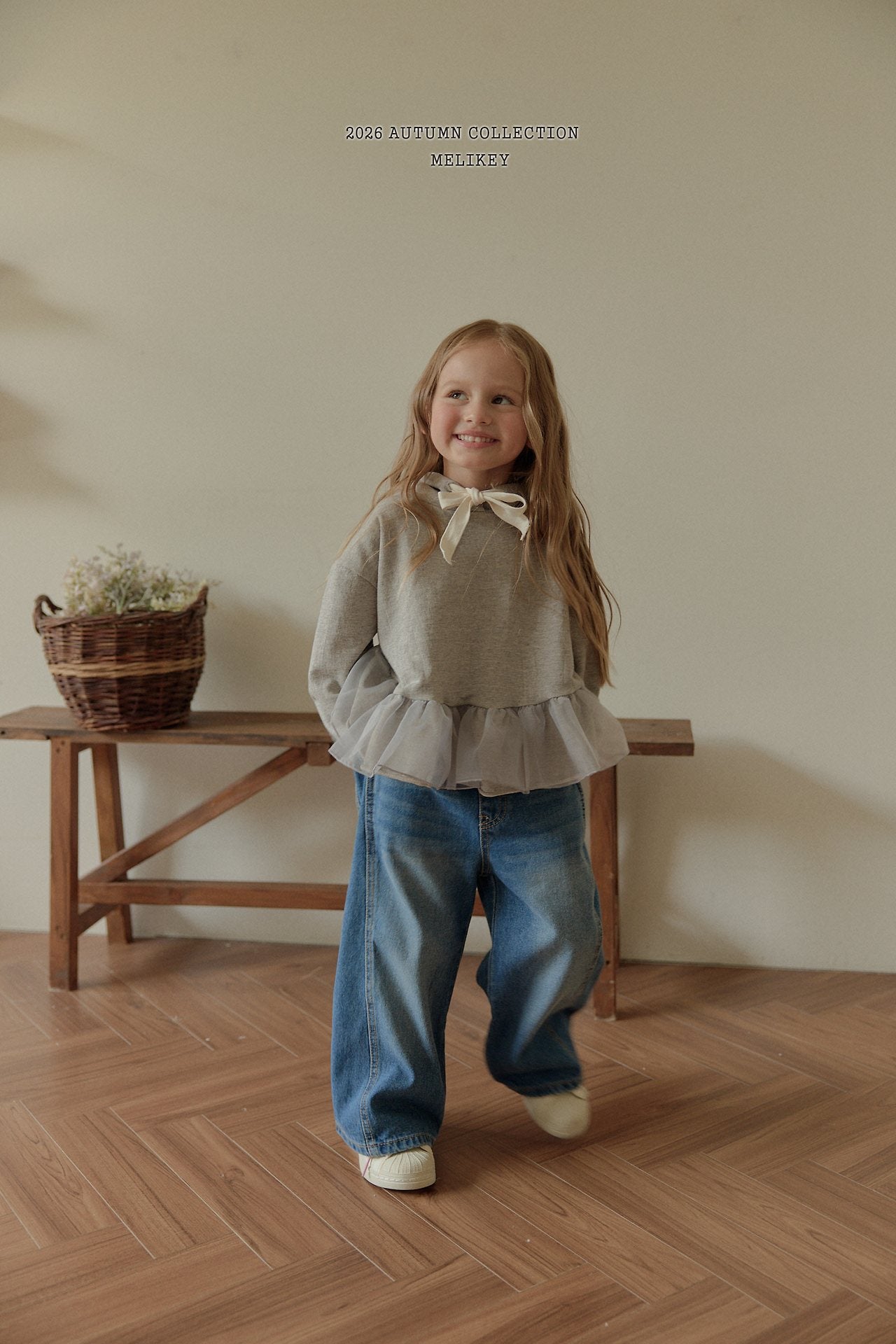 ［Melikey］Wide denim pants