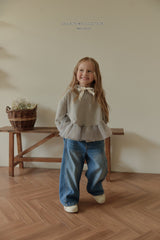 ［Melikey］Wide denim pants
