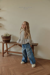 ［Melikey］Wide denim pants
