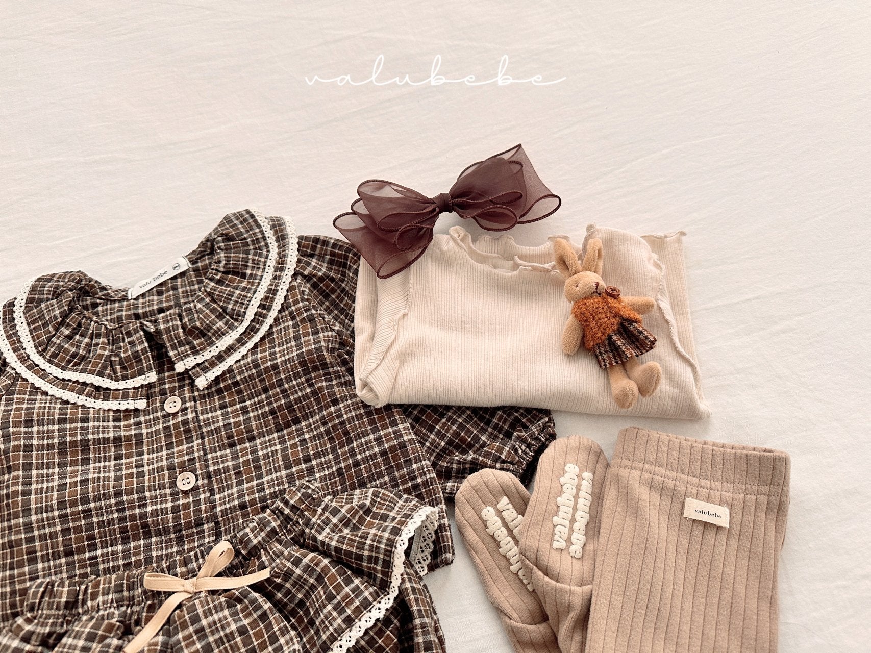 ［valubebe］Petit check frill blouse (baby)